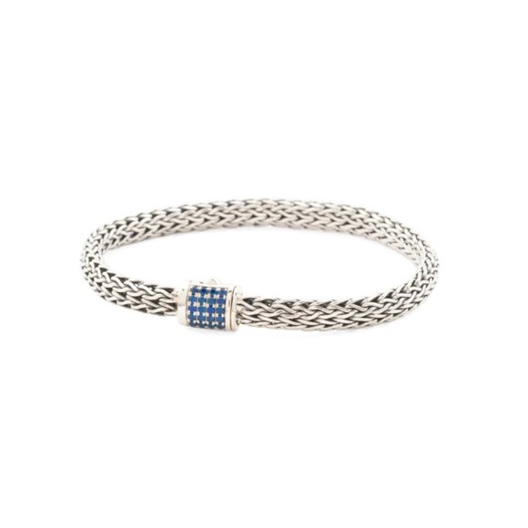 ANNIKA WITT  Bali Sterling Silver Pave Birthstone Chain Bracelet - Picture 1 of 2